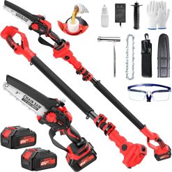 New Arrivals Cordless Pole Saw, 8 Inch Mini Chainsaw, 6.6-Ft Electric Pole Saws