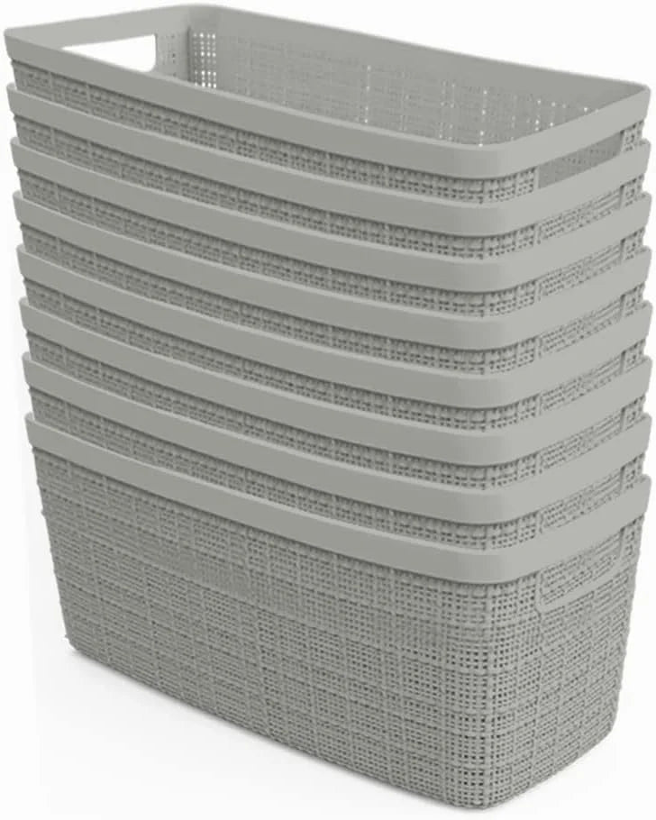 Curver Set of 4 Large Cube 17L Jute Decorative Plastic Organization and Storage Baskets, Perfect Bins for Home bifanuoyard - Image 8