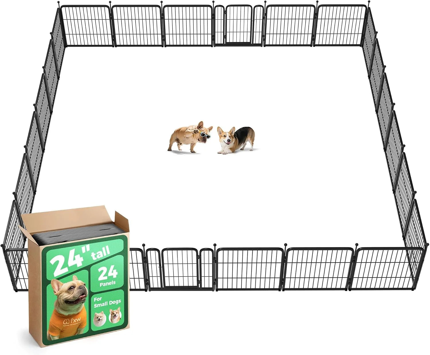 New Arrivals Rollick Dog Playpen, Indoor, 24 H, 8 Panels - Image 85
