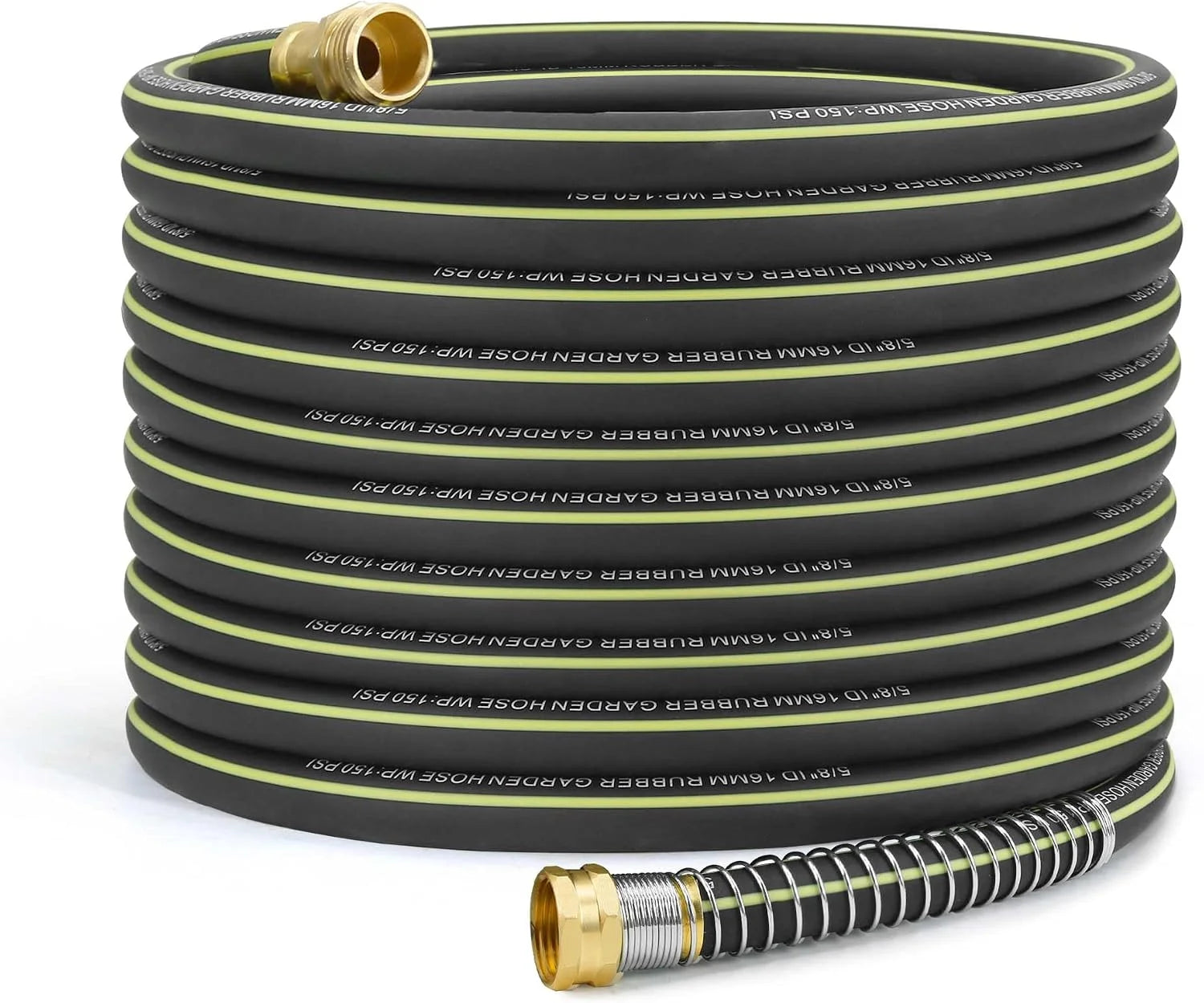 New Arrivals Lightweight Rubber Garden Hose 100 ft, 5/8 Hybrid Rubber Hose with Solid Brass Fitting - Image 3