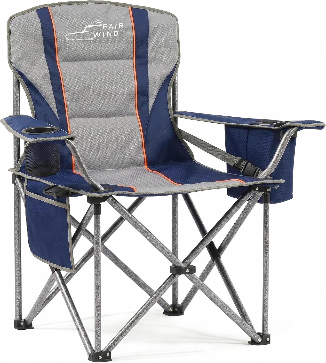 FAIR WIND 2 Pack Fully Padded Oversized Camping Chair Heavy Duty Lawn Chair Set with Adjustable Lumbar Support bifanuoyard - Image 4