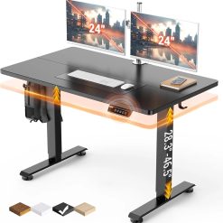 Alternative view of Veken 47.2 Inch Large Electric Standing Desk, Gaming Table, Height Adjustable Sit Stand Up Computer Tables for Home bifanuoyard