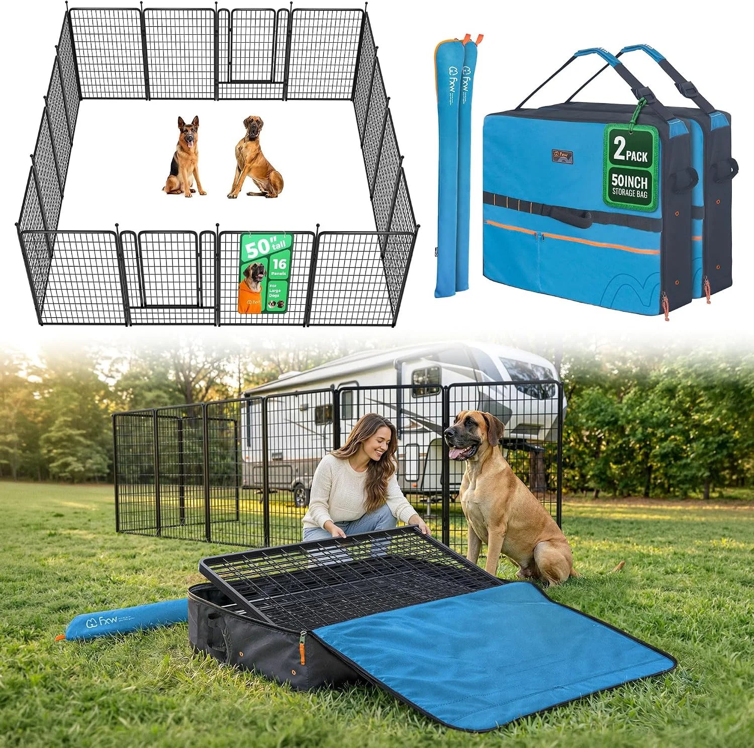 New Arrivals Rollick Dog Playpen, Indoor, 24 H, 8 Panels - Image 8