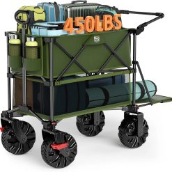 Alternative view of New Arrivals TIMBER RIDGE 400L Folding Double Decker Wagon with Brakes, 54 Extra Long