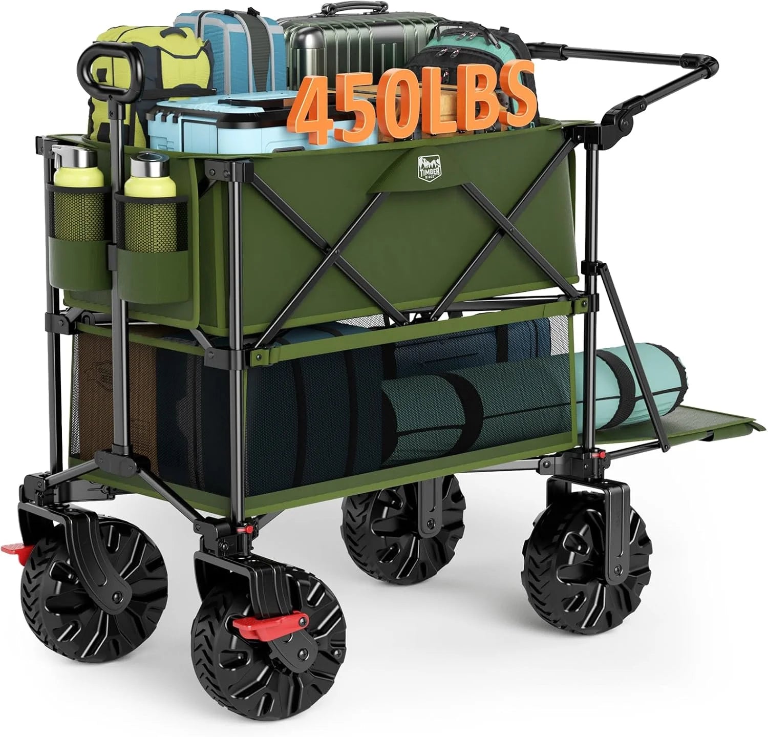 New Arrivals TIMBER RIDGE 400L Folding Double Decker Wagon with Brakes, 54 Extra Long - Image 2