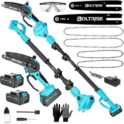 New Arrivals 3-in-1 Electric Pole Saw, 8 Inch & 6 Inch Mini Chainsaw with Extension Pole