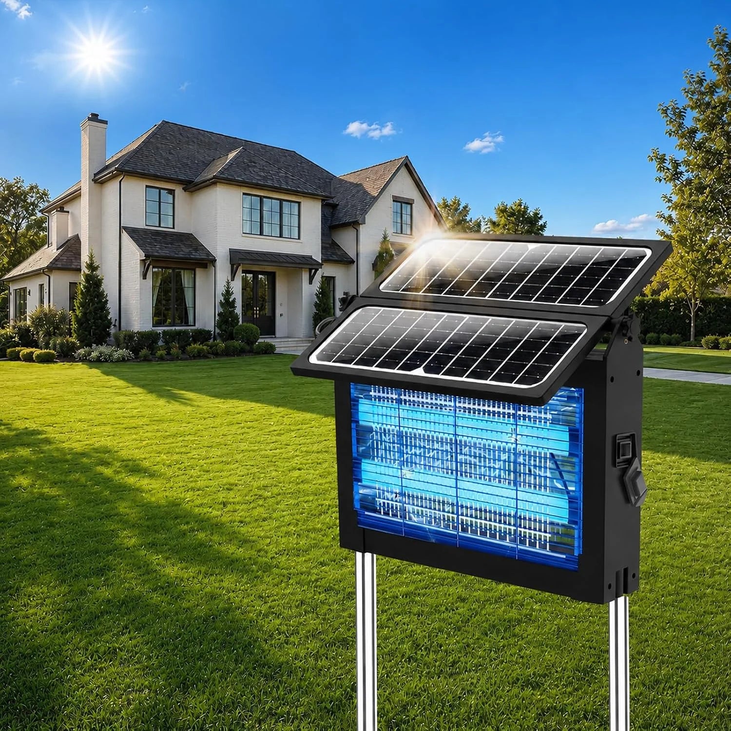 New Arrivals Solar Bug Zapper Outdoor, 4500V Mosquito Zapper Fly Trap for Patio, 10W Solar Panel, IPX5 Waterproof - Image 8