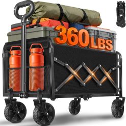 Wagons Carts Foldable " 280Lbs Collapsible Wagon Cart with Wheels Portable " Folding Wagon Lightweight for Camping