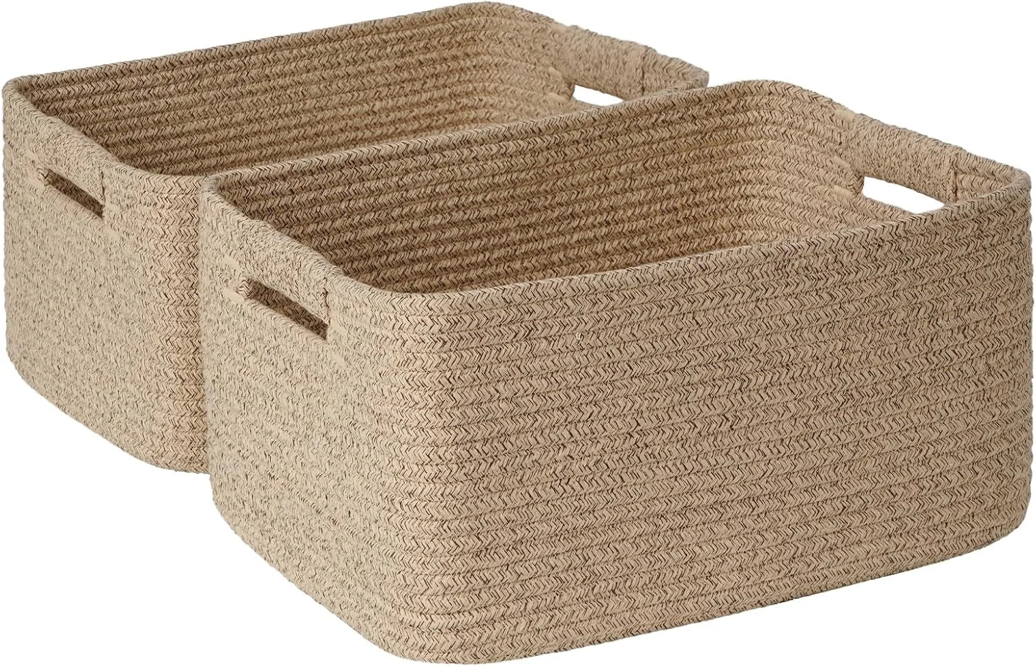 2 Pack Large Storage Basket for Organizing, 17.5x13x7 Woven Basket for Shelves, Closet Cube Storage Bins with bifanuoyard - Image 21