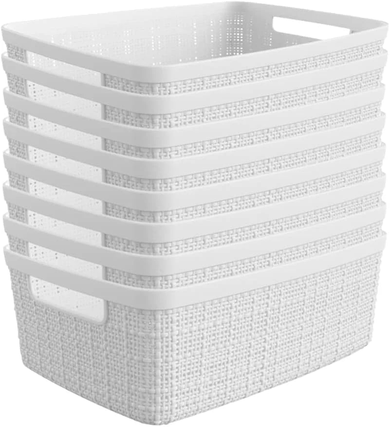 Curver Set of 4 Large Cube 17L Jute Decorative Plastic Organization and Storage Baskets, Perfect Bins for Home bifanuoyard - Image 7