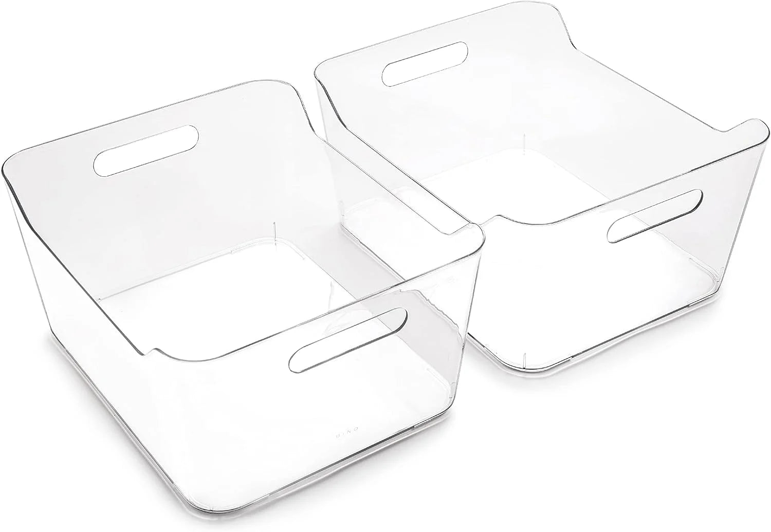 Plastic Storage Bins, Large, 2 Pack, Clear, Pantry Organizers and Storage Containers, Fridge Organizer Bins bifanuoyard