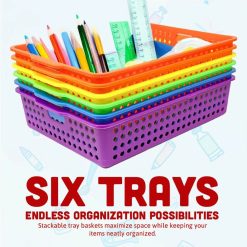 Alternative view of New Arrivals Colorful Plastic Classroom Storage Bins 13.75 X 10.25 for Organizing A4 Papers Trays, Turn In Containers