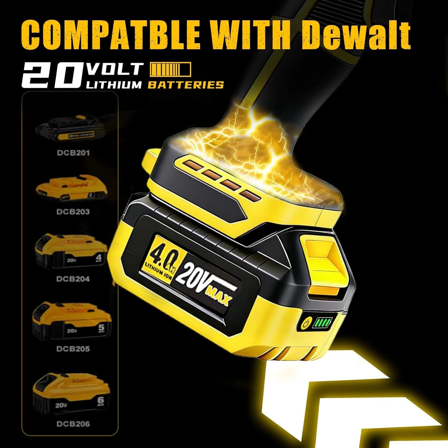 New Arrivals Leaf Blower for DEWALT 20V Max Battery, 720-CFM 180-MPH Handheld Electric Brushless Dust Blower with Light " For Yard Cleanup - Image 2