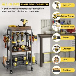 Alternative view of New Arrivals Power Tool Organizer Garage Storage Organization Shelving Tool Holder Drill Rack Shelf Rolling Cart Open Tool " For Garage Organization