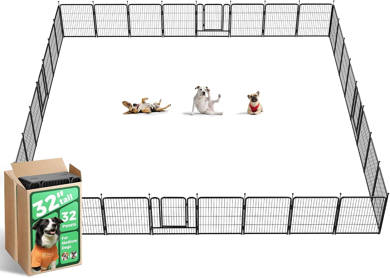 New Arrivals Rollick Dog Playpen, Indoor, 24 H, 8 Panels - Image 43