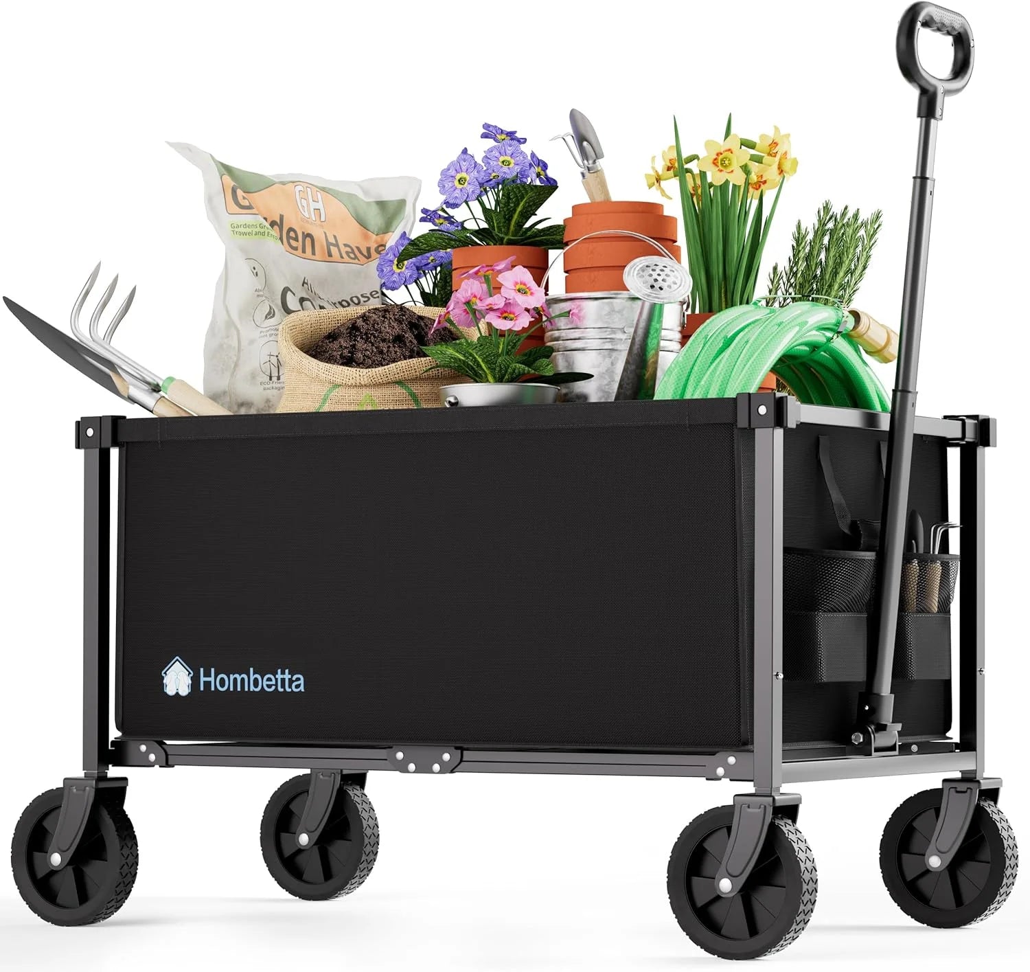 New Arrivals HOMBETTA 29.3 Collapsible Wagon Cart, 150L Heavy Duty Folding Utility Wagon with Wheels, 260 lbs Load - Image 5