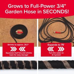Alternative view of New Arrivals Hose 75 FT Copper Head Expandable Garden Hose with Pocket Pivot, No Tangles, 360° Swivel
