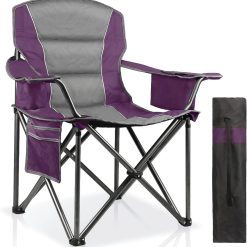 Alternative view of New Arrivals 2 Pack Padded Oversized Camping Chairs for Adults, Heavy Duty Support 400 Lbs, Folding Portable Lawn Chair