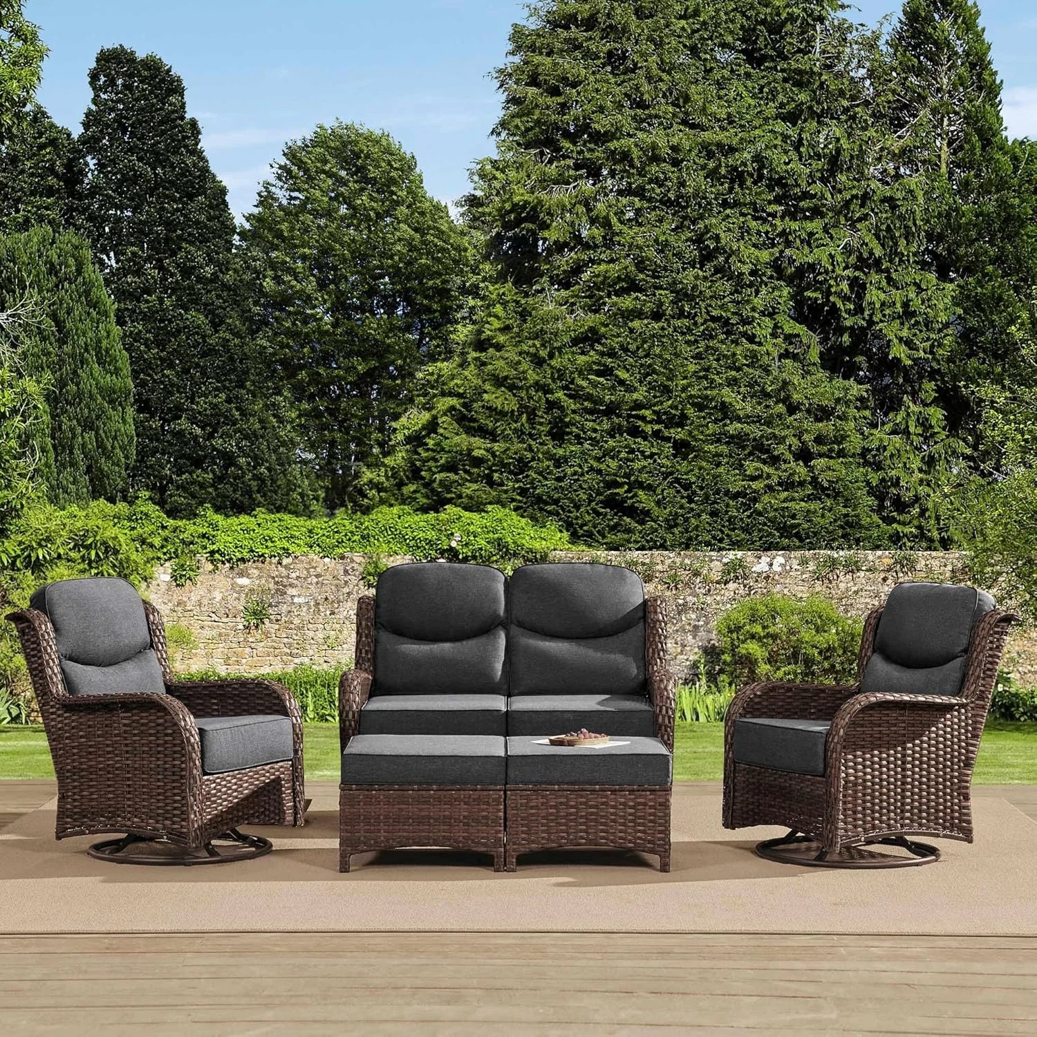 New Arrivals Luxury High Back Patio Furniture Set with 6-Inch Thick Cushion - Image 3