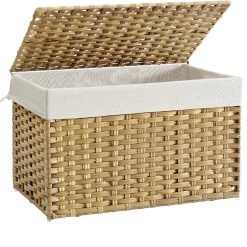 Alternative view of Storage Basket with Lid, 9.2 Gallon (35L), Foldable, Blanket Storage Bin with Handles