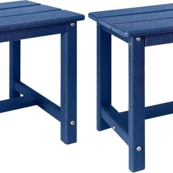 New Arrivals Adirondack Square Outdoor Side Table,2-Tier Storage Patio Side Table