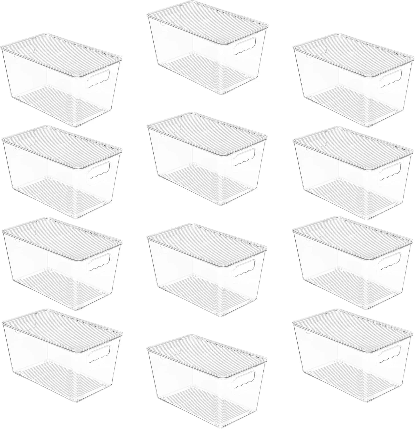 Clear Stackable Storage Bins with Lids and Handles, Large, BPA-free Plastic, Organize Vertically