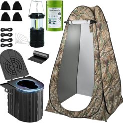 Alternative view of New Arrivals Toilet with Pop-Up Privacy Tent and Liquid Waste Gel, Portable Toilet for Camping with Large Tent