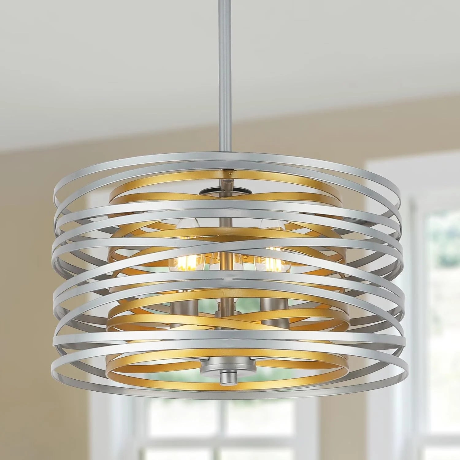12.6” Farmhouse Chandeliers for Dining Room, 3-Light Industrial Metal Hanging Light Fixture bifanuoyard - Image 7