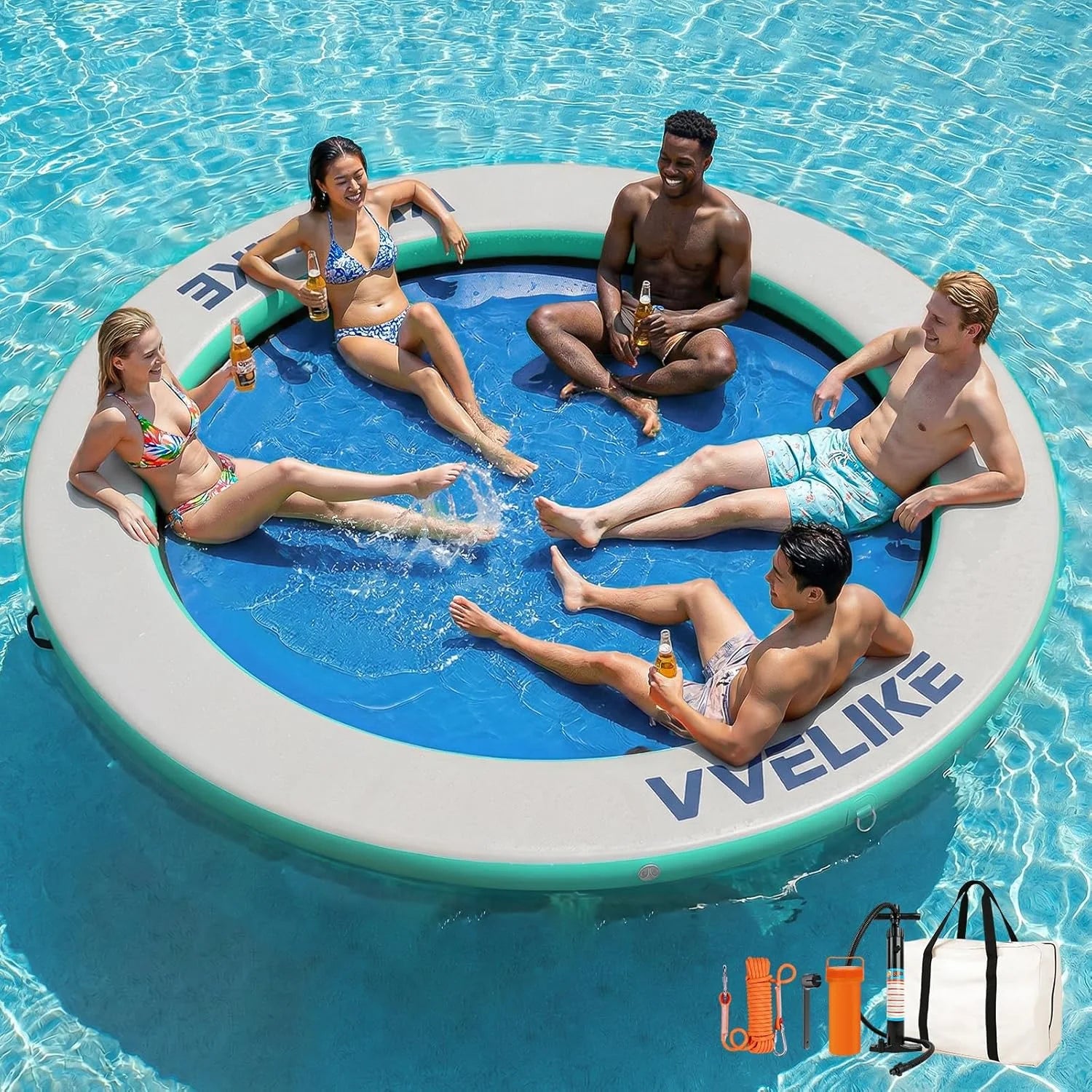 New Arrivals Water Hammock Lake Floats for Adults, Large Circle Pool Hammock Pool Lounger Water Float for Lake River Ocean