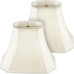 Alternative view of New Arrivals Set of 2 Bell Lamp Shade 6.25 x 8 Top 11 x 16 Bottom 12 High (Spider) Rectangle Cut Square Replacement