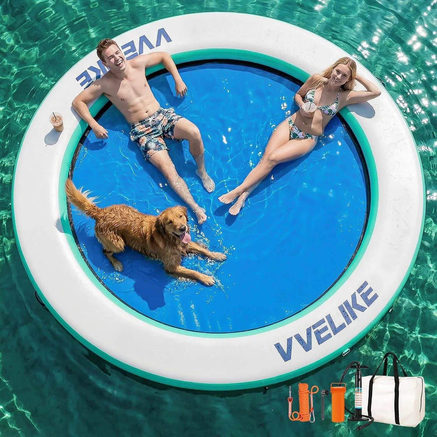 New Arrivals Water Hammock Lake Floats for Adults, Large Circle Pool Hammock Pool Lounger Water Float for Lake River Ocean - Image 8
