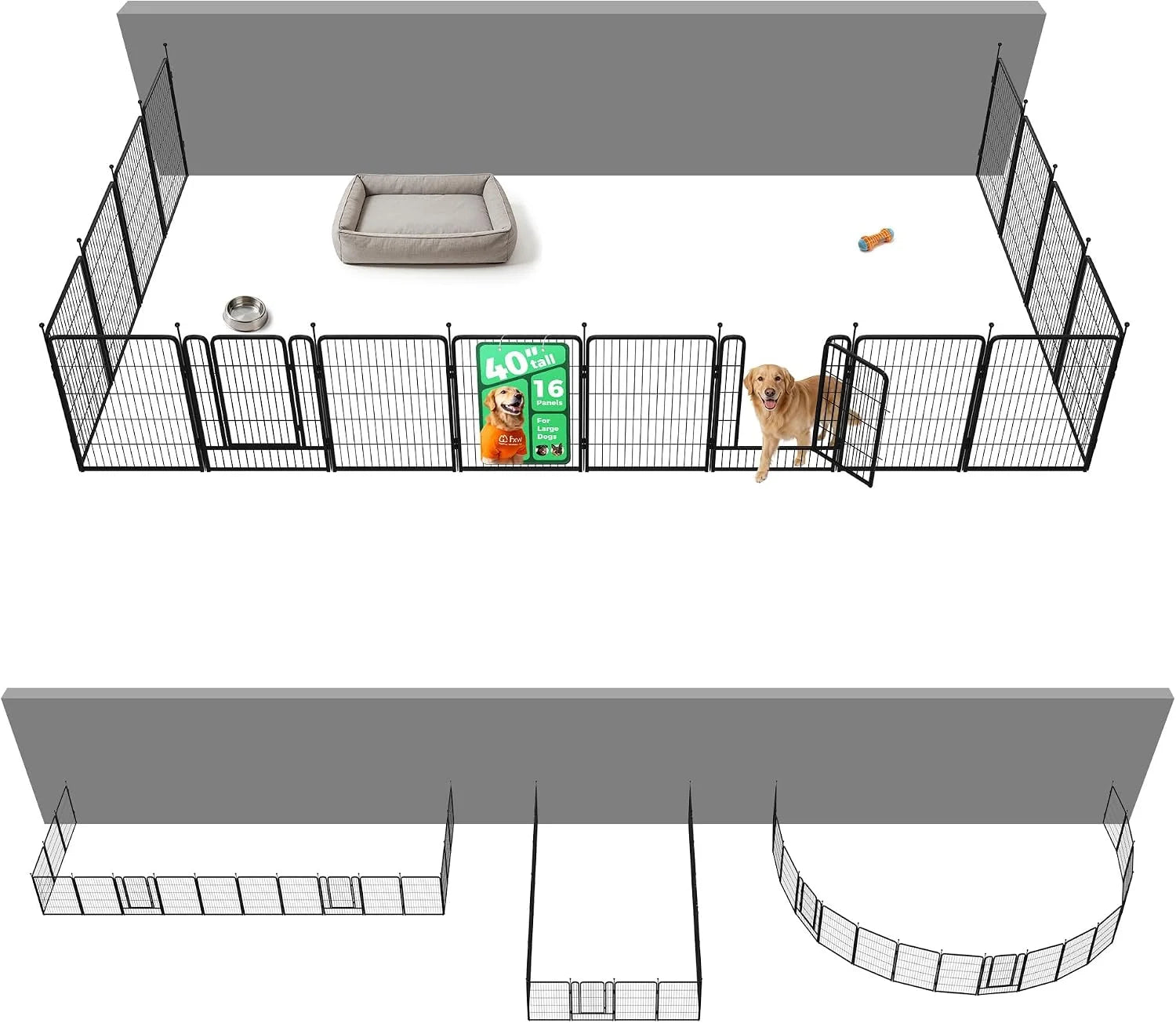 New Arrivals Rollick Dog Playpen, Indoor, 24 H, 8 Panels - Image 31