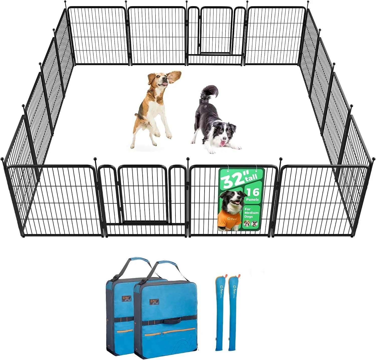 New Arrivals Rollick Dog Playpen, Indoor, 24 H, 8 Panels - Image 48