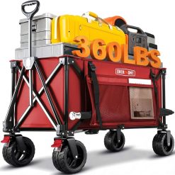 Ultra Compact Collapsible Wagon Cart, Lightweight Foldable Wagon with All Terrain Wheels