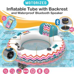 Alternative view of Living Motorized Inflatable Pool Float Lounger Tube, Bluetooth 5 IPX7 Waterproof Speaker, 66W Motor