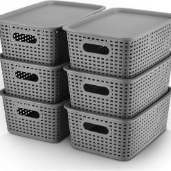 Alternative view of Storage Bins Plastic Storage Baskets With Lid Small Baskets for Organizing Stackable Storage Container Organizer bifanuoyard