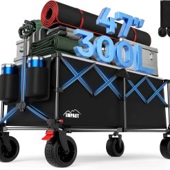 Alternative view of 47 Collapsible Wagon Cart Foldable 300L Capacity Compact Folded Size