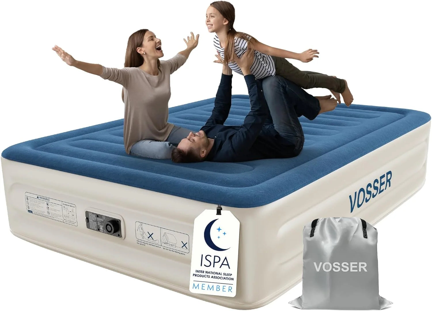 New Arrivals Queen Air Mattress with Built-in Pump, 18" Raised Blow Up Mattress, Flocked Top Inflatable Mattress for Home - Image 3