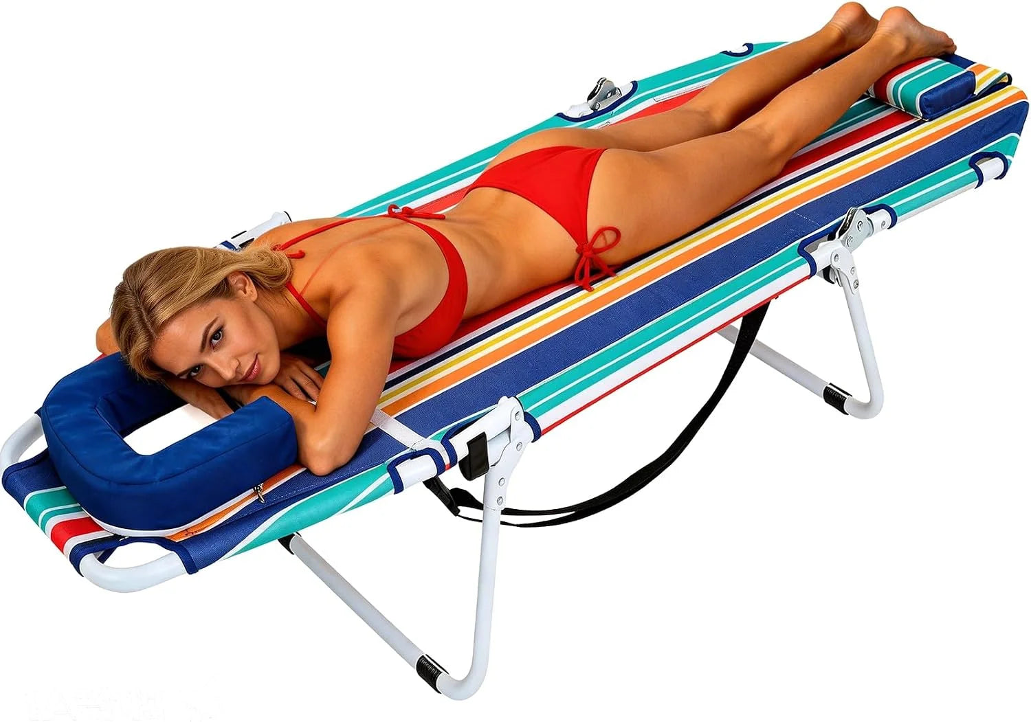 New Arrivals Folding Lounge Chair 5-Position, Folding Cot, Portable Outdoor Chaise Lounge Chair for Sun Tanning - Image 9
