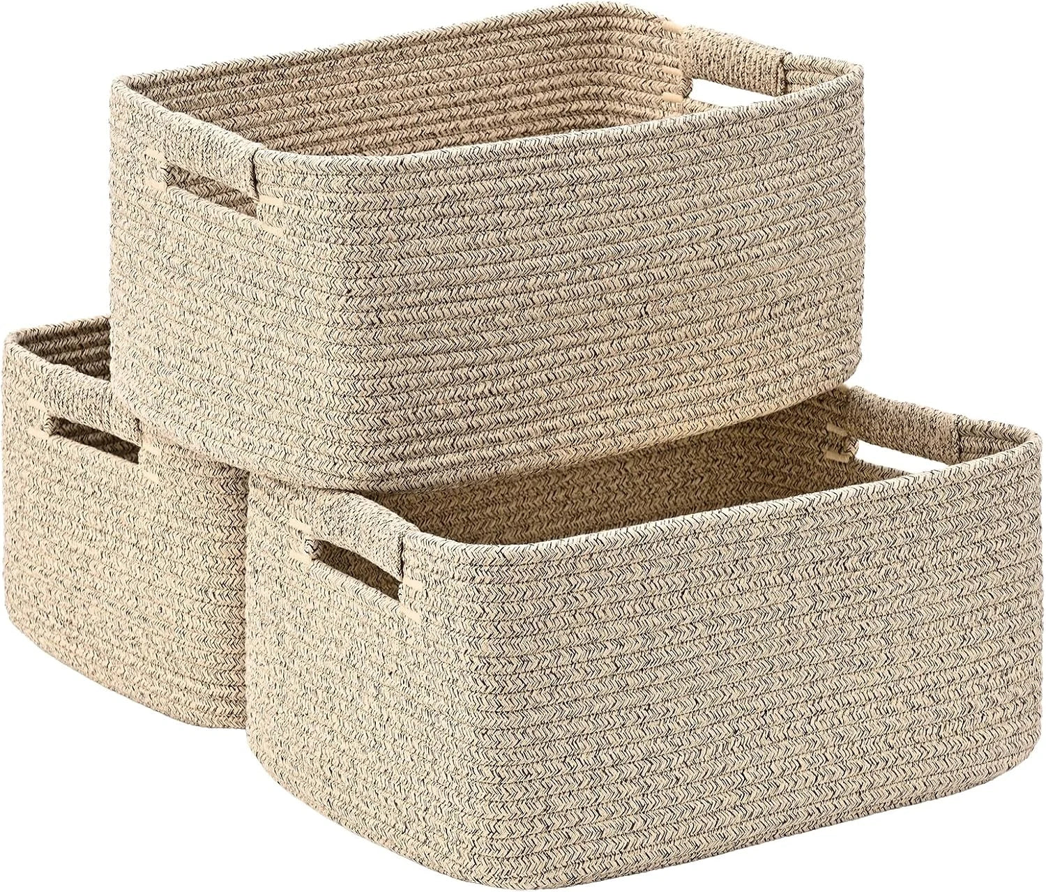 2 Pack Large Storage Basket for Organizing, 17.5x13x7 Woven Basket for Shelves, Closet Cube Storage Bins with bifanuoyard - Image 22