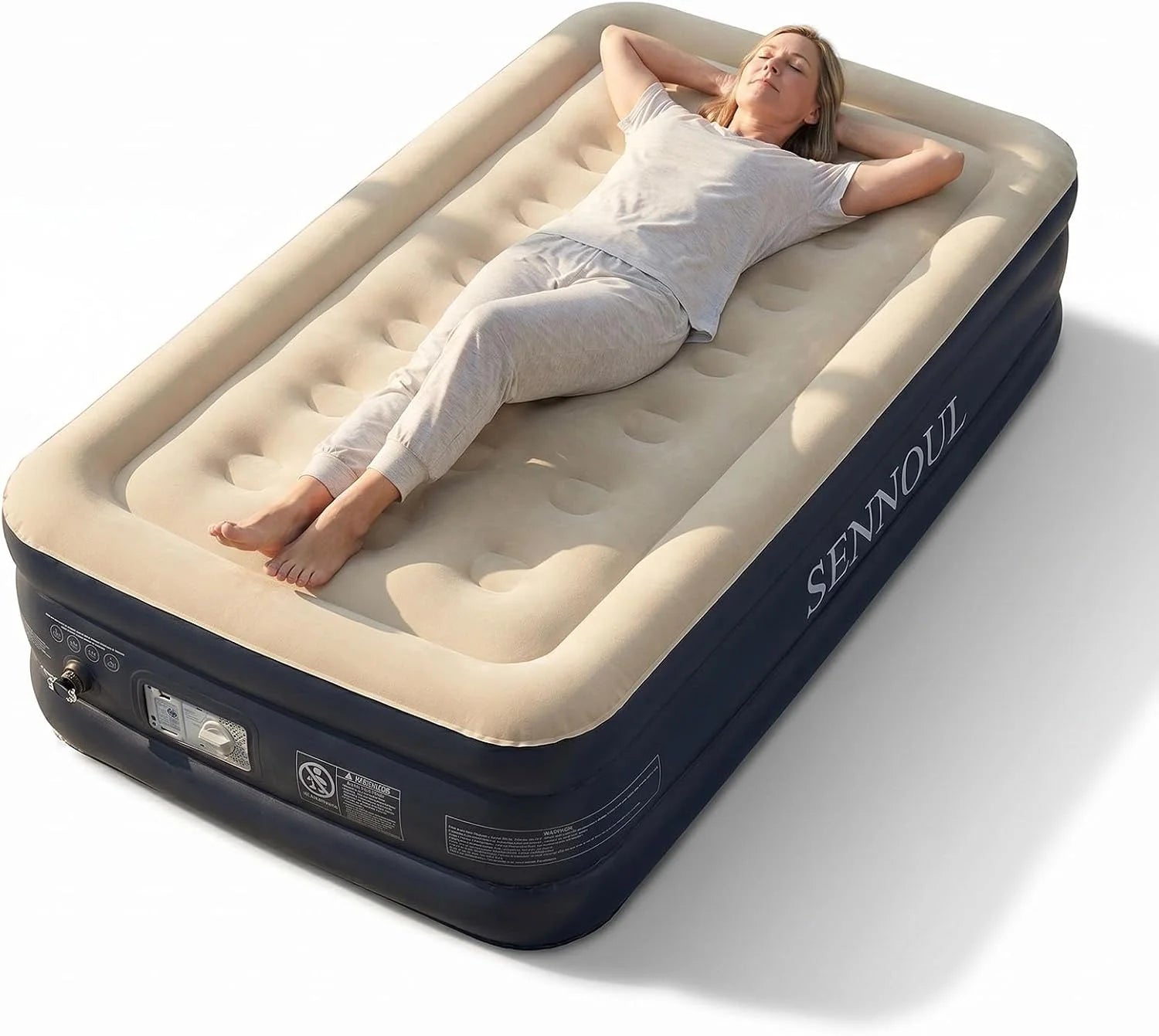 SENNOUL Air Mattress Queen with Built in Pump, Inflatable Mattress Blow Up Mattress 18 Raised Comfort bifanuoyard - Image 6