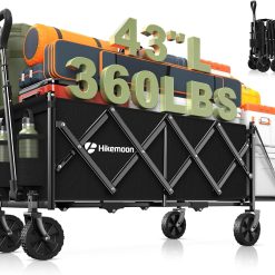 Alternative view of New Arrivals 43” Extra Long Folding Wagon with Extended Tailgate, Black