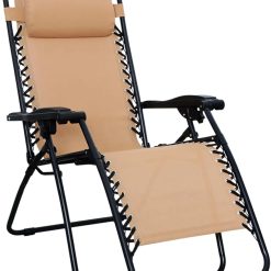 Amazon Basics Zero Gravity Lounge Chair with Pillow, Foldable Outdoor Reclining Chair for Patio and Beach bifanuoyard