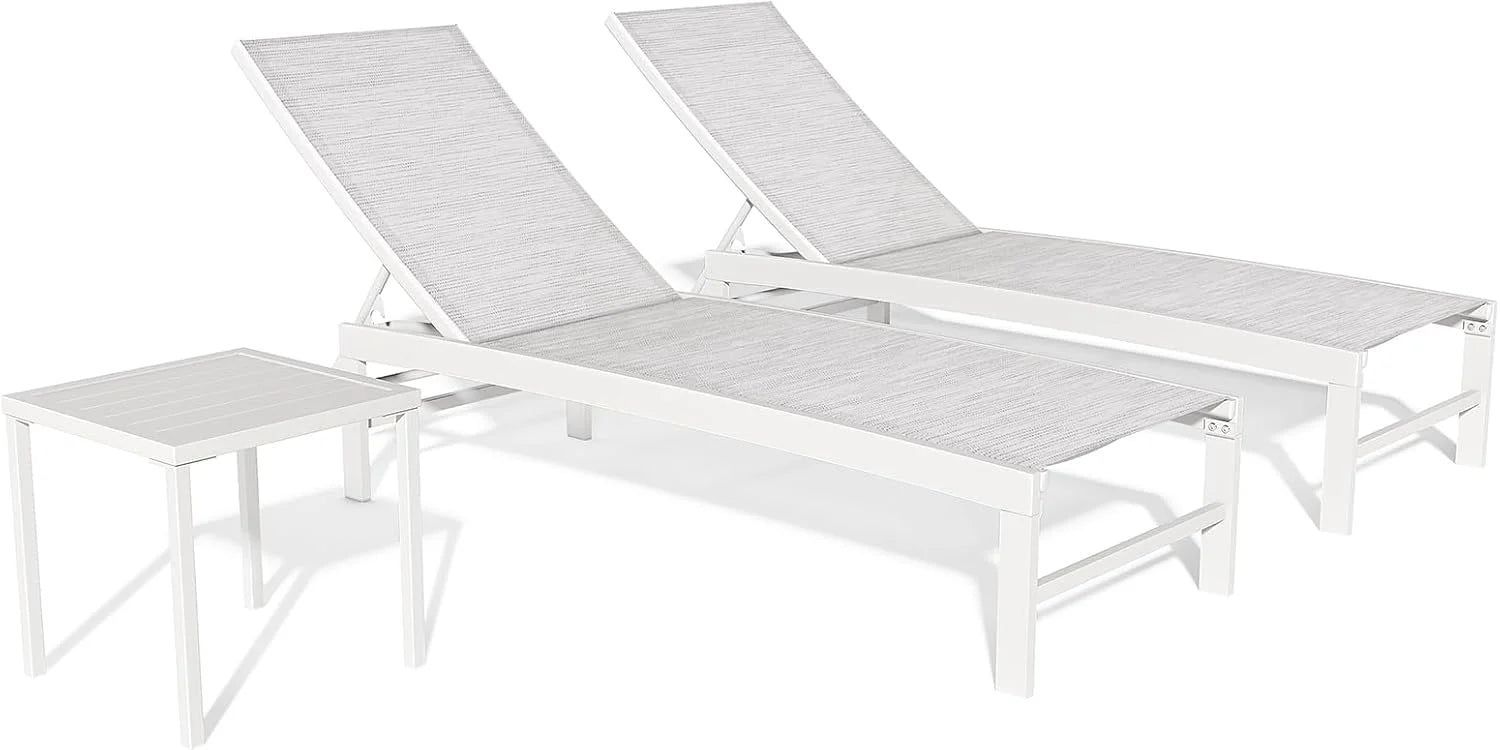 New Arrivals Products Lounge Chair Outdoor Set of 2, Metal Pool Chaise Lounge Chairs, Adjustable Five-Position Tanning - Image 15