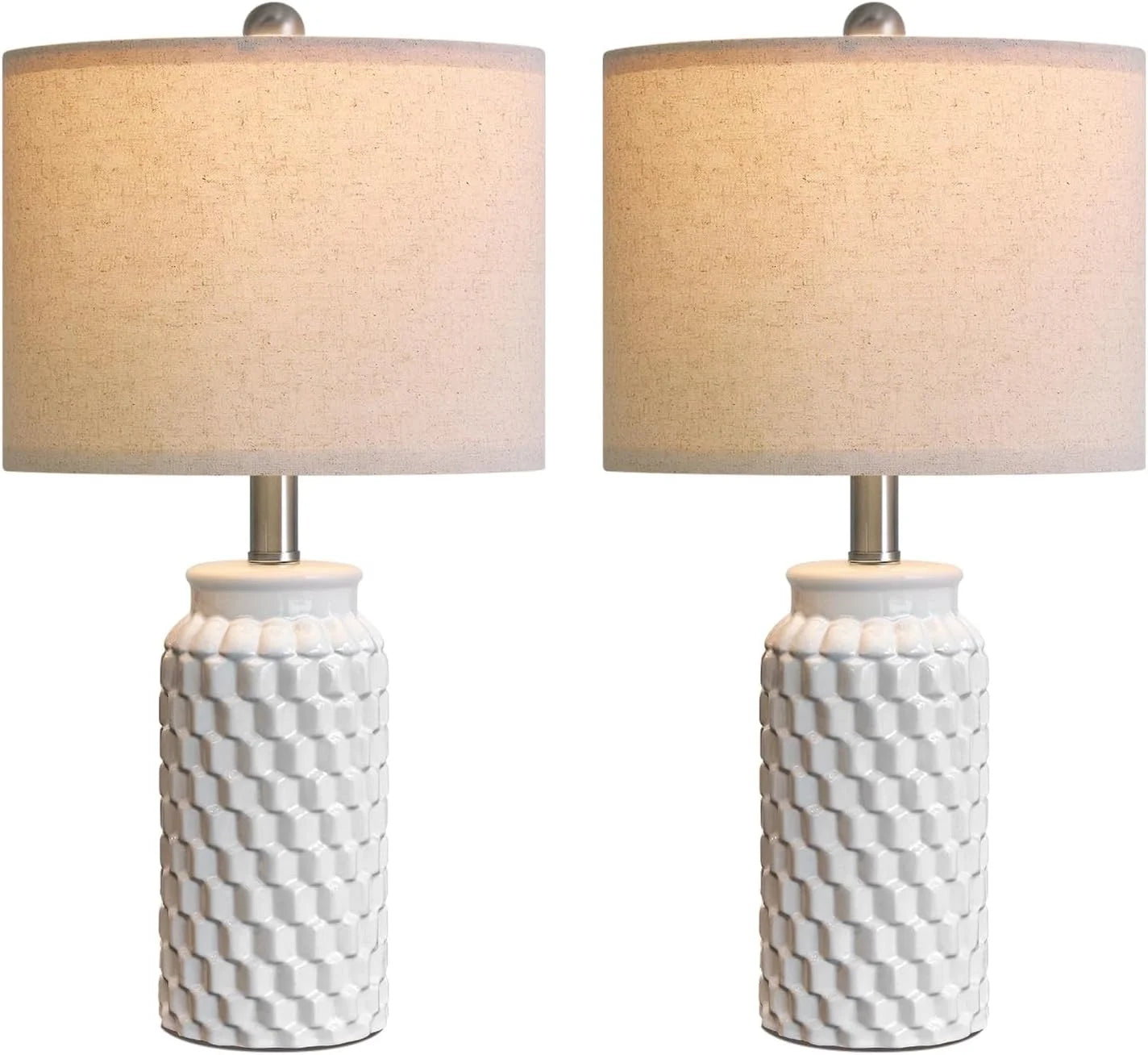 Vortether 20.5 Small Bedside Lamps Set of 2 with 5FT Cord, Green Ceramic Modern Farmhouse Table Lamps for Nightstand bifanuoyard - Image 5