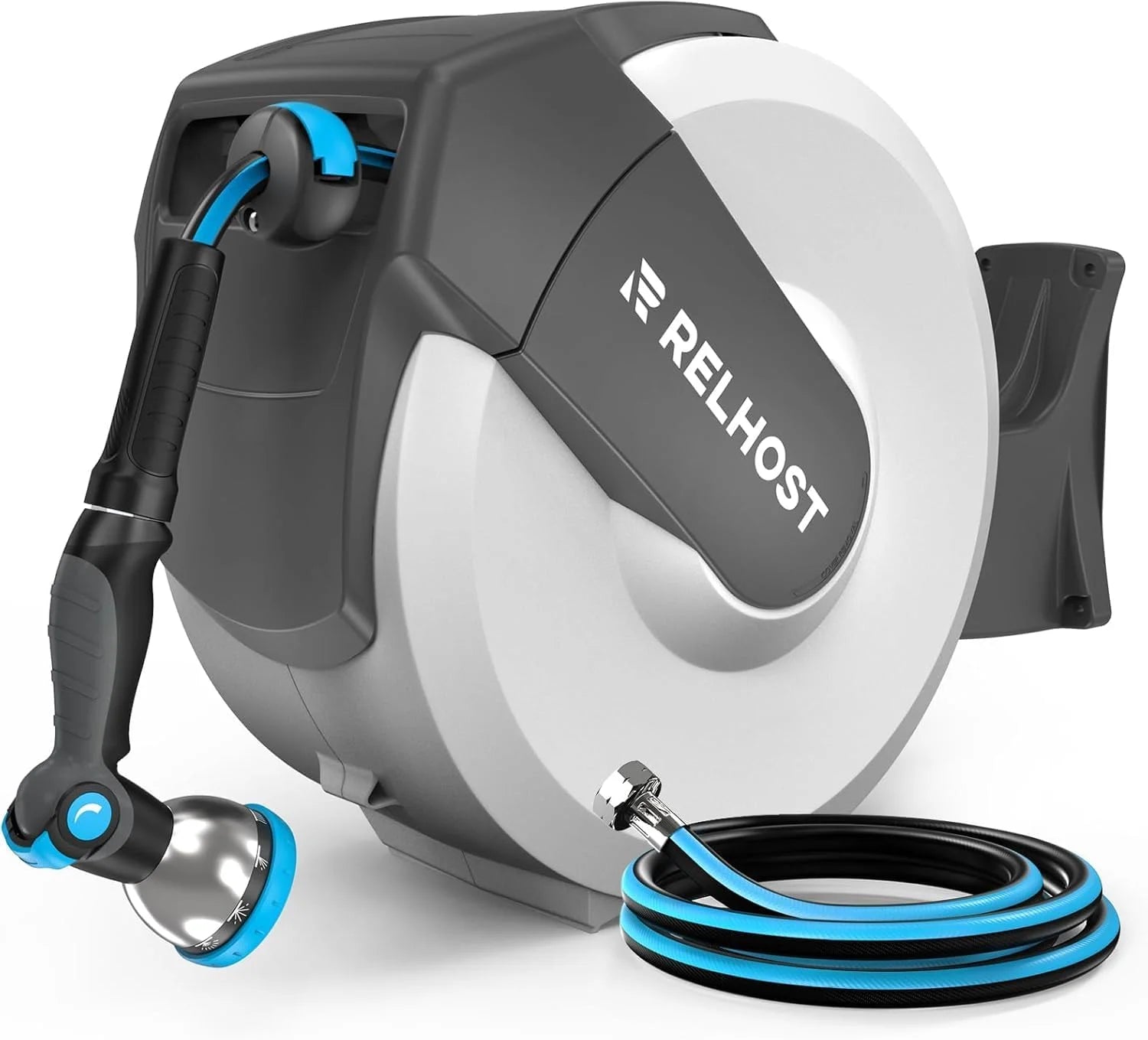 New Arrivals Retractable Garden Hose Reel, 5/8 in x 100 ft Wall Mount Heavy Duty Hose Reel with Any-Length Lock - Image 2