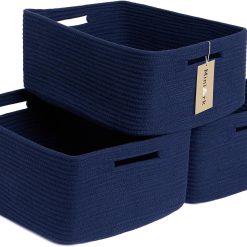Large Storage Baskets for Shelves, 17 x 13 x 7.5” Closet Organizers Bins for Clothes Blanket Towels, Baby Nursery bifanuoyard