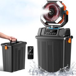 Etholzon 40000mAh Misting Fans for Outside, 15L Large Tank Portable Misting Fan, Battery Powered Outdoor Mister Fan with Remote & LED Light