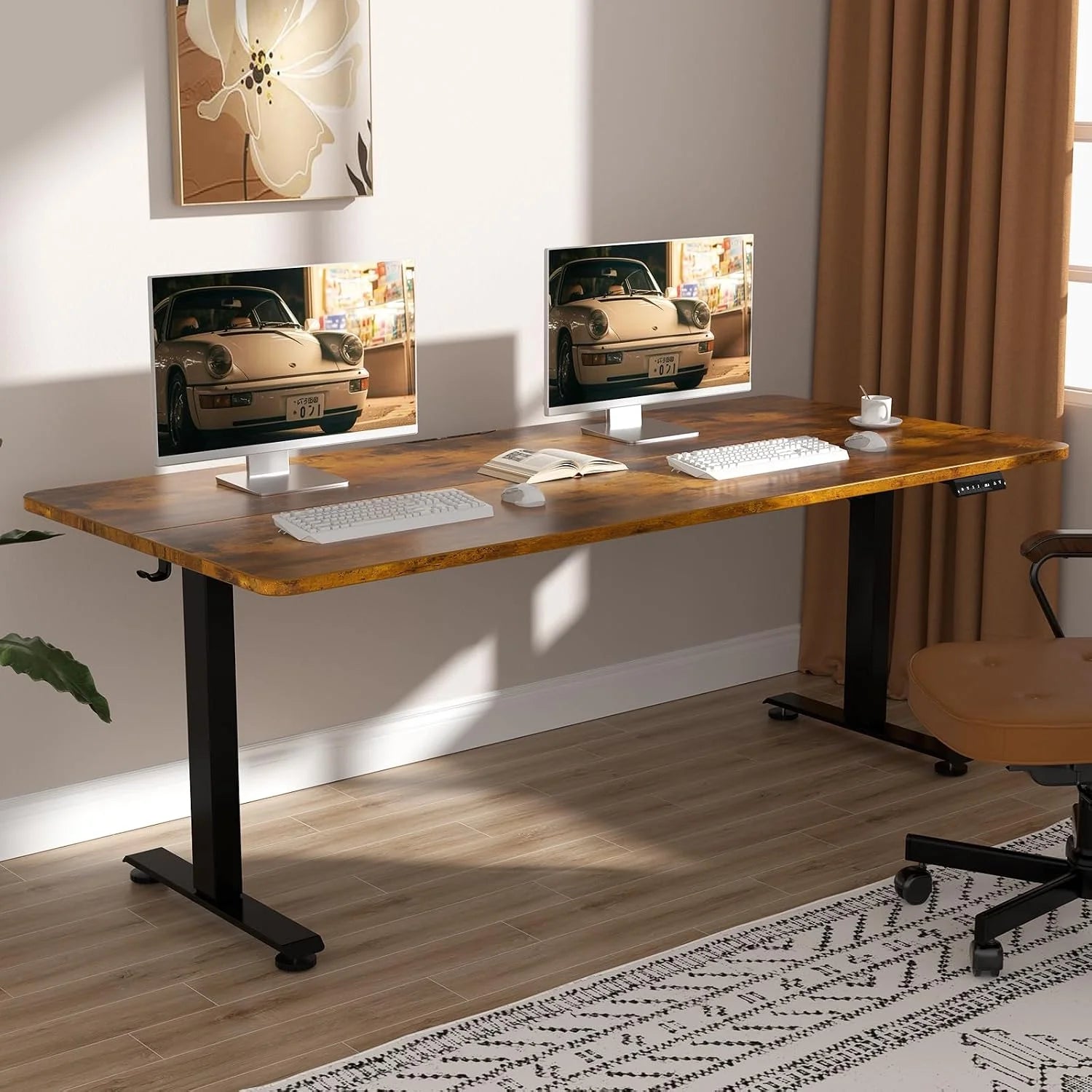 Veken 55 Inch Large Electric Standing Desk, Gaming Table, Height Adjustable Sit Stand Up Computer Tables for Home Office bifanuoyard - Image 12