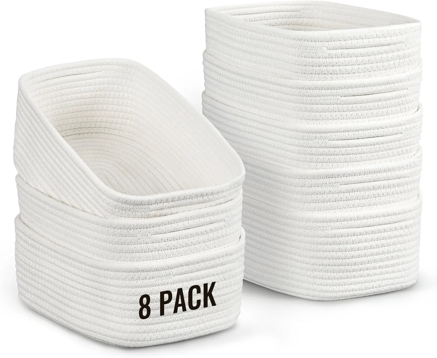 New Arrivals Small Storage Organizing Baskets, Woven Rope Bins for Bathroom, Closet, Shelf Organizer - Image 3